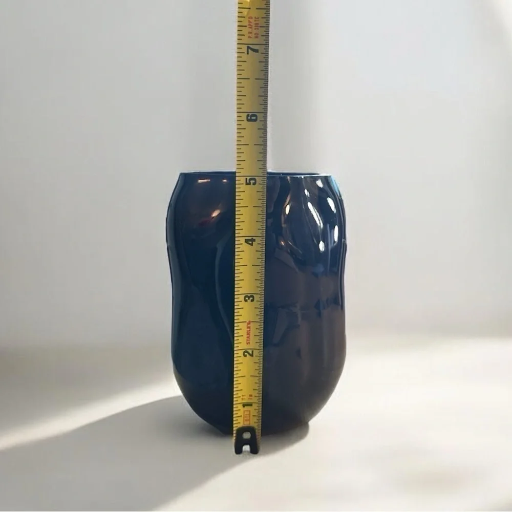 Translucent Black Asymmetrical Vase 5” tall